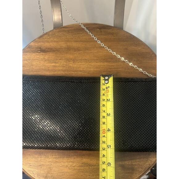 Vintage Gunne Sax Jessica McClintock Black Clutch Purse Evening Bag Gold Chain - Picture 4 of 6